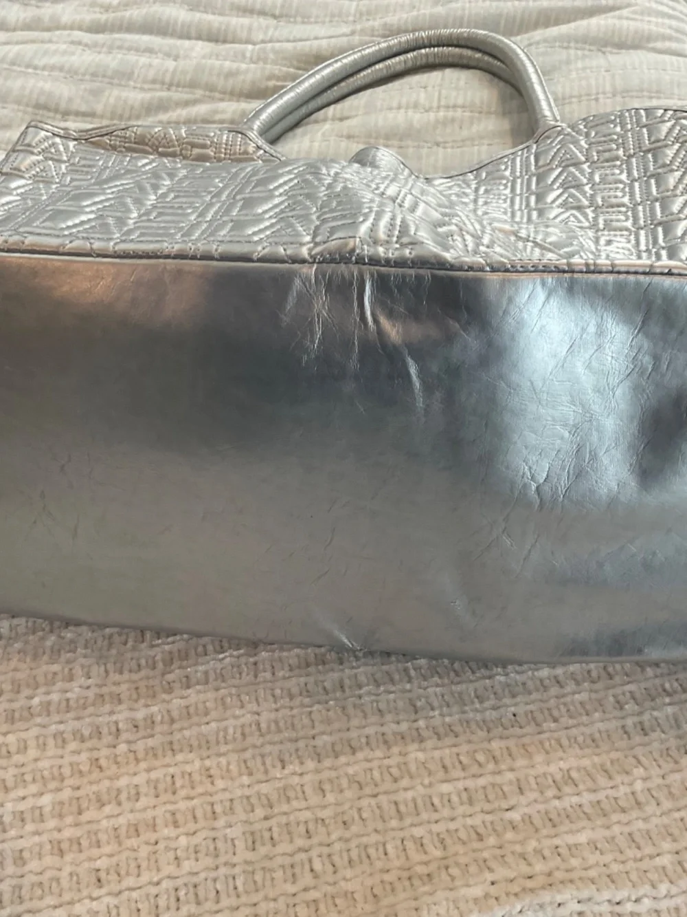 Silver Metallic Tote